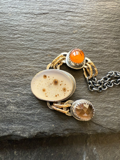 Triple Charm Pendant Necklace