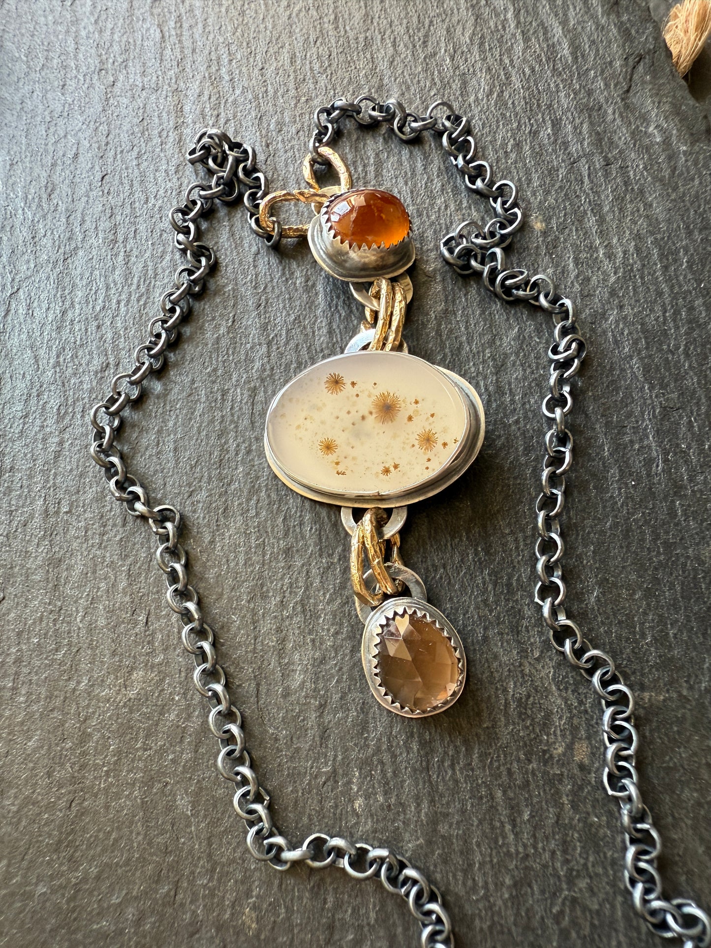 Triple Charm Pendant Necklace