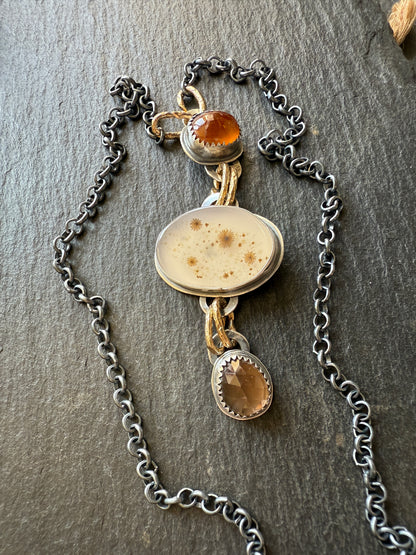 Triple Charm Pendant Necklace