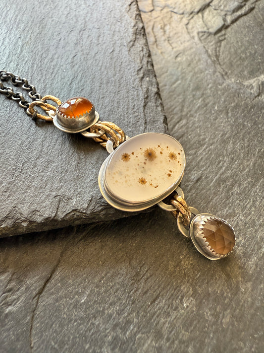 Triple Charm Pendant Necklace