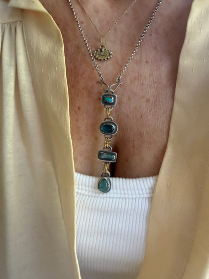 Blue Multi Gemstone Long Necklace