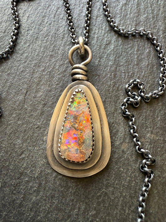 Boulder Opal Pendant Necklace