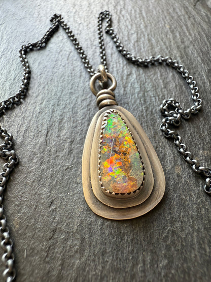 Boulder Opal Pendant Necklace