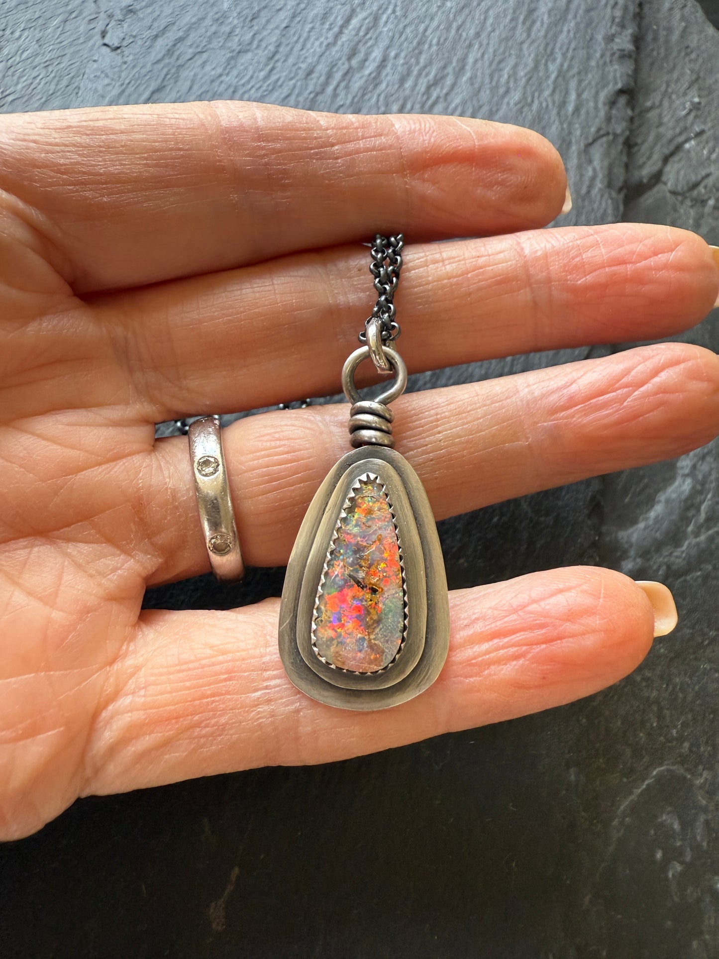 Boulder Opal Pendant Necklace