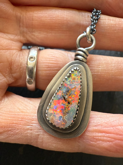 Boulder Opal Pendant Necklace