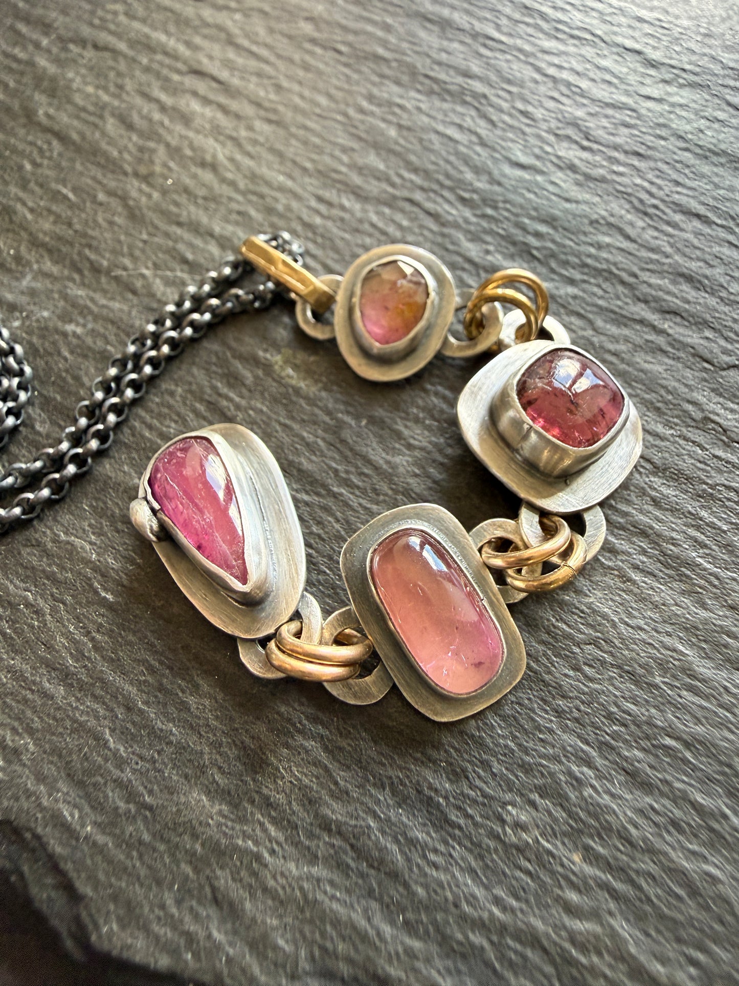 Pink Gemstone Boho Necklace