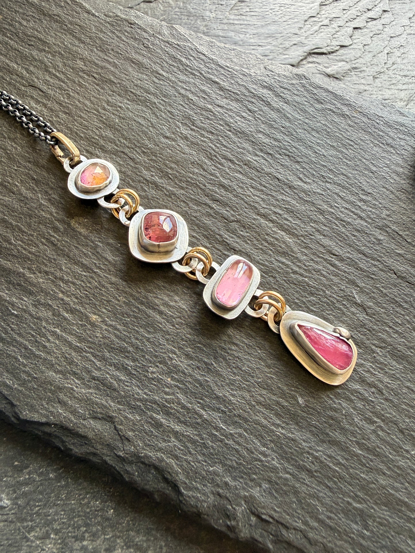 Pink Gemstone Boho Necklace