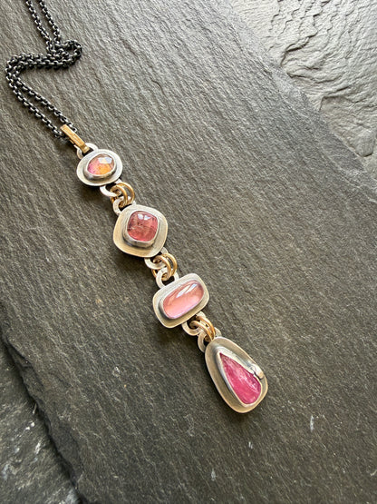 Pink Gemstone Boho Necklace