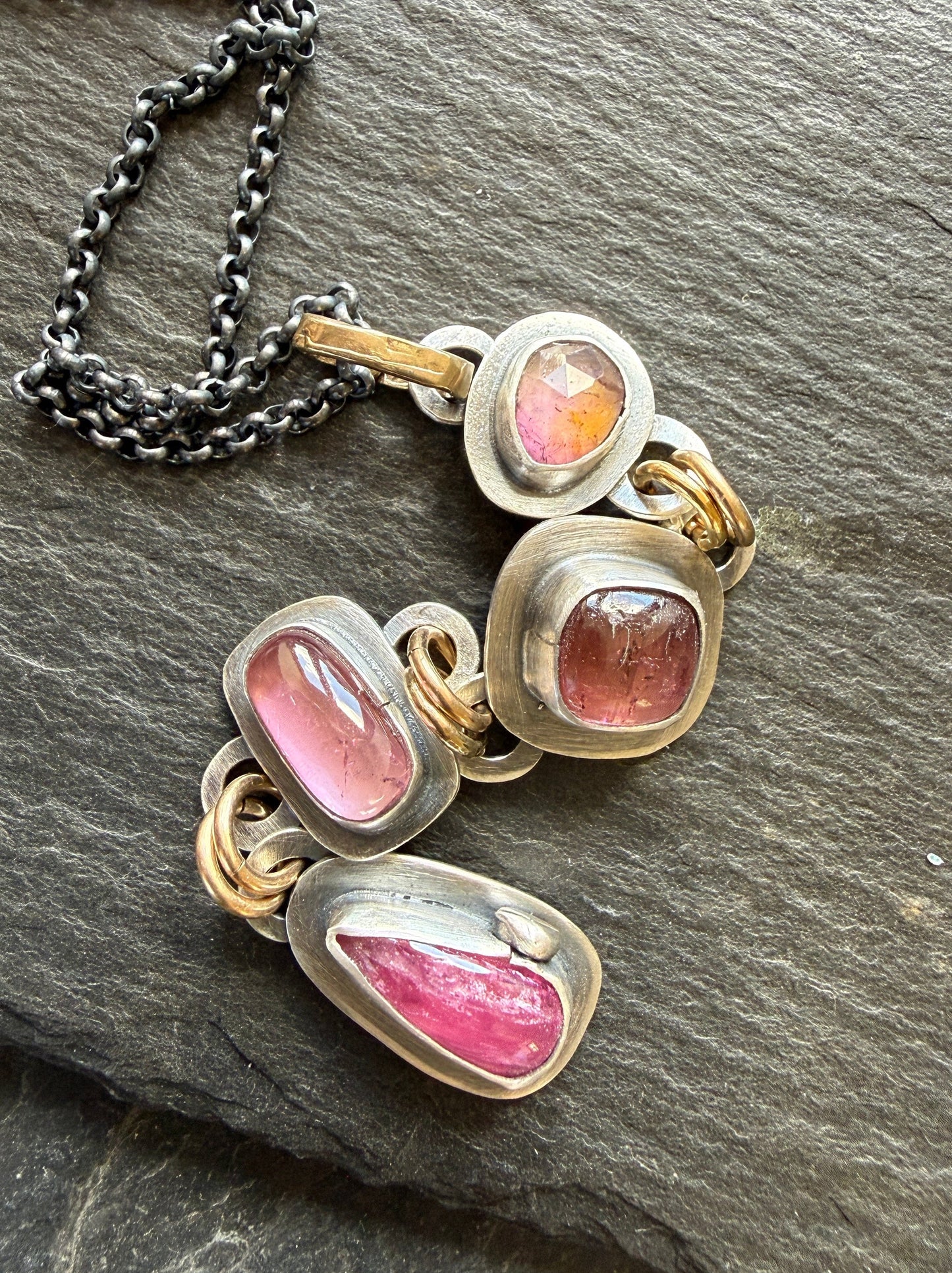 Pink Gemstone Boho Necklace