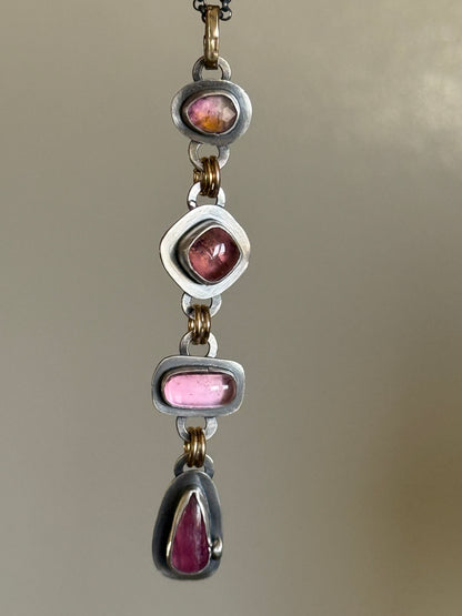 Pink Gemstone Boho Necklace