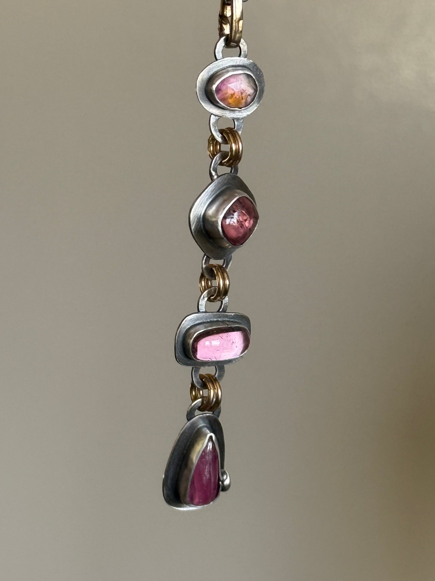 Pink Gemstone Boho Necklace