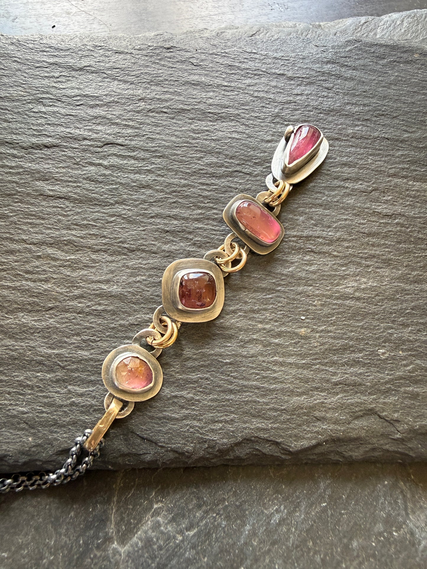Pink Gemstone Boho Necklace