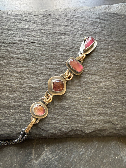 Pink Gemstone Boho Necklace