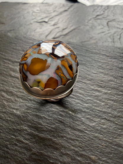 Large Boulder Opal Ring US 8 UK P 1/2