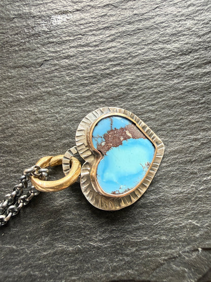 RESERVED - Golden Hills Turquoise Heart Pendant