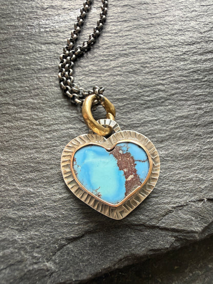 RESERVED - Golden Hills Turquoise Heart Pendant