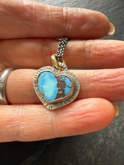 RESERVED - Golden Hills Turquoise Heart Pendant
