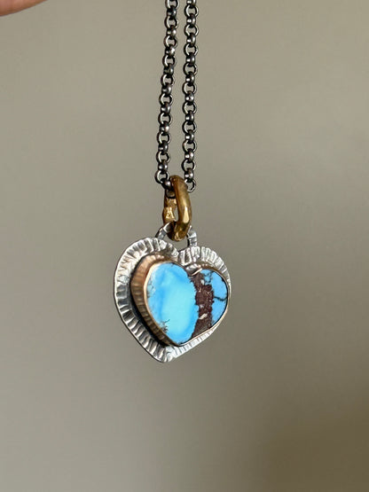 RESERVED - Golden Hills Turquoise Heart Pendant