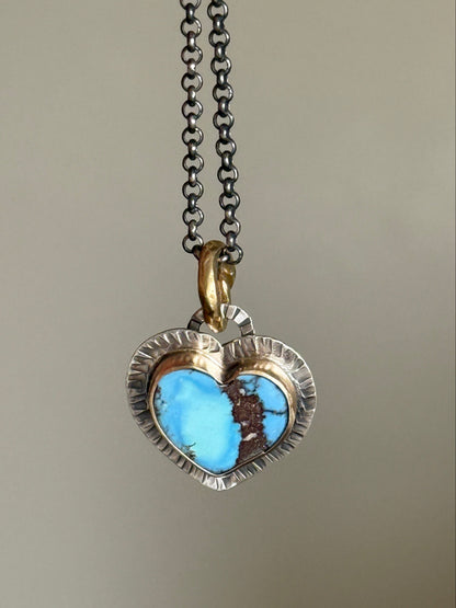 RESERVED - Golden Hills Turquoise Heart Pendant