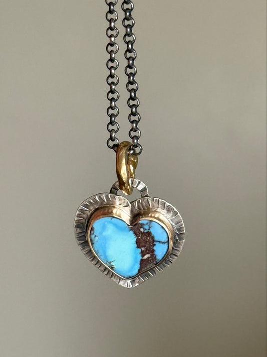 RESERVED - Golden Hills Turquoise Heart Pendant