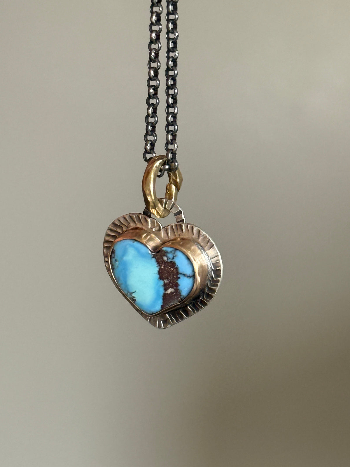 RESERVED - Golden Hills Turquoise Heart Pendant