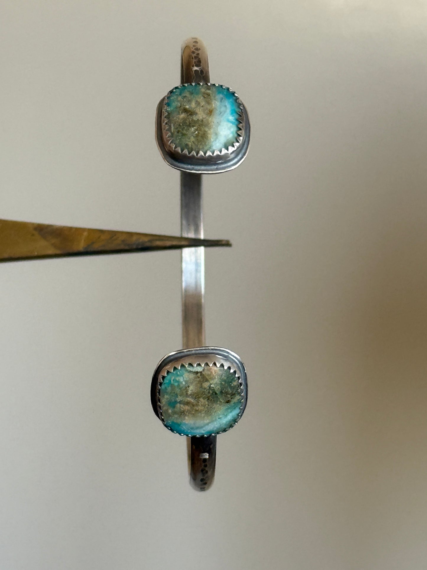 Opalised Petrified Wood Stone Open Bangle