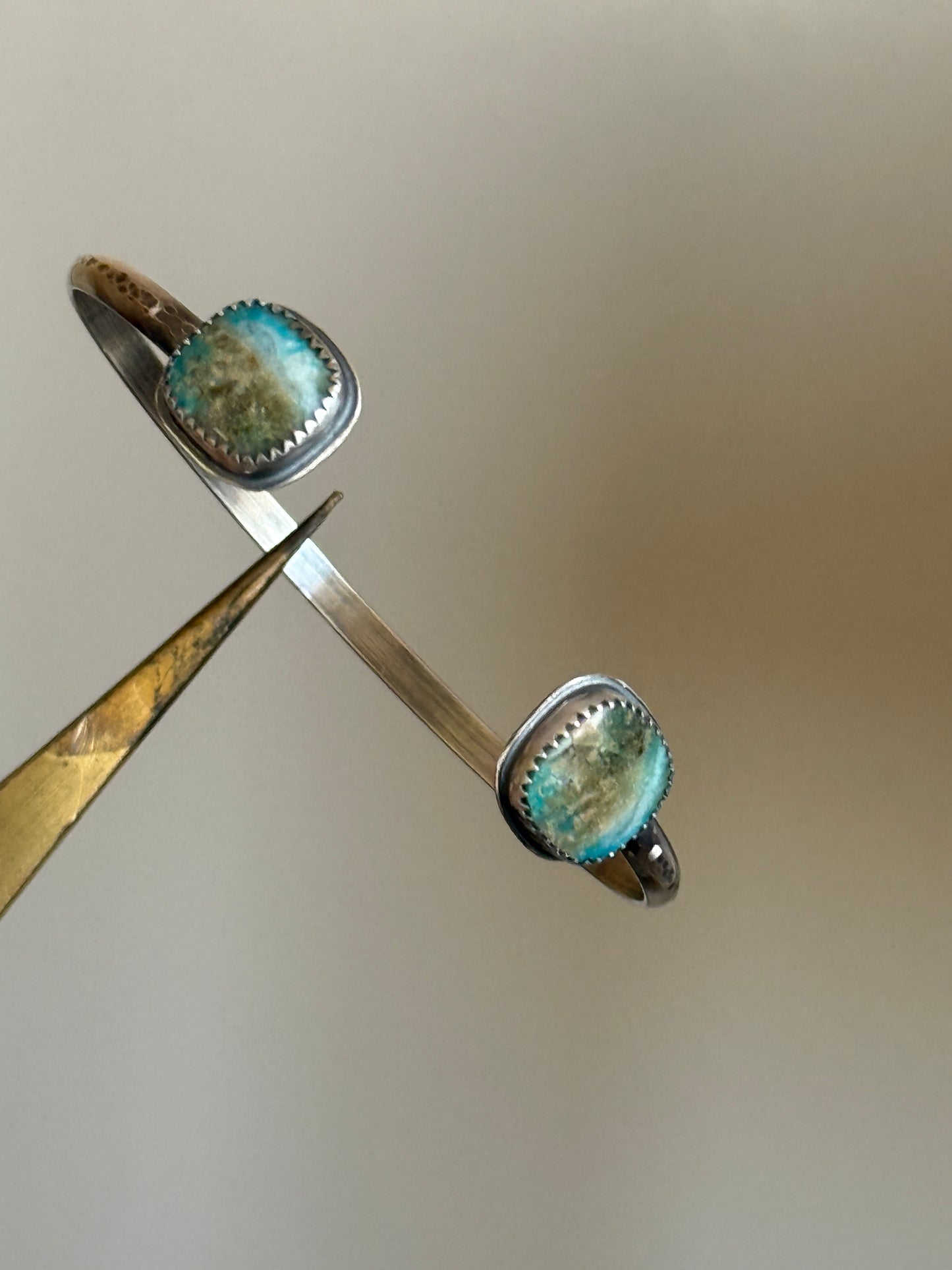 Opalised Petrified Wood Stone Open Bangle