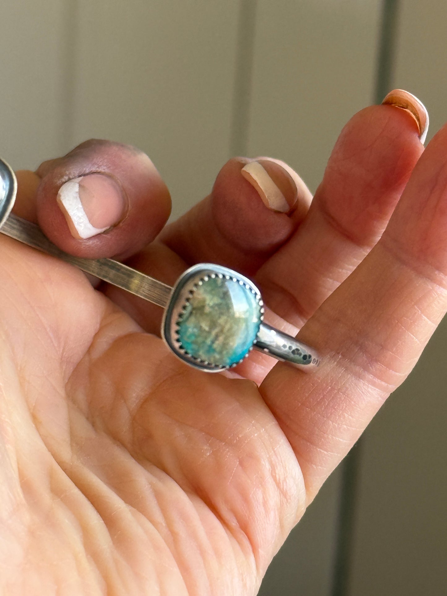 Opalised Petrified Wood Stone Open Bangle