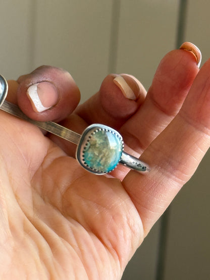 Opalised Petrified Wood Stone Open Bangle