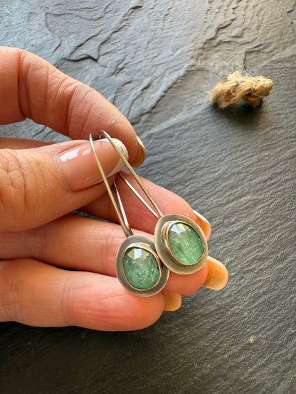 Emerald Kyanite Drop Earrings