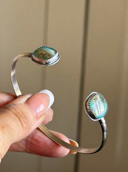 Opalised Petrified Wood Stone Open Bangle