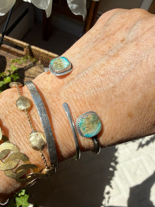 Opalised Petrified Wood Stone Open Bangle