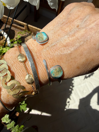 Opalised Petrified Wood Stone Open Bangle