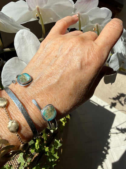 Opalised Petrified Wood Stone Open Bangle