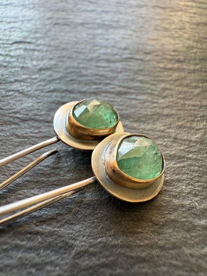 Emerald Kyanite Drop Earrings