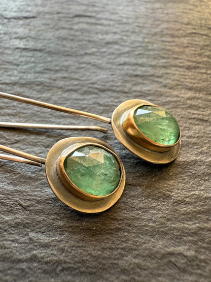 Emerald Kyanite Drop Earrings