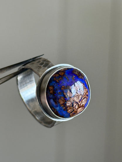 Purple Boulder Opal Ring 8