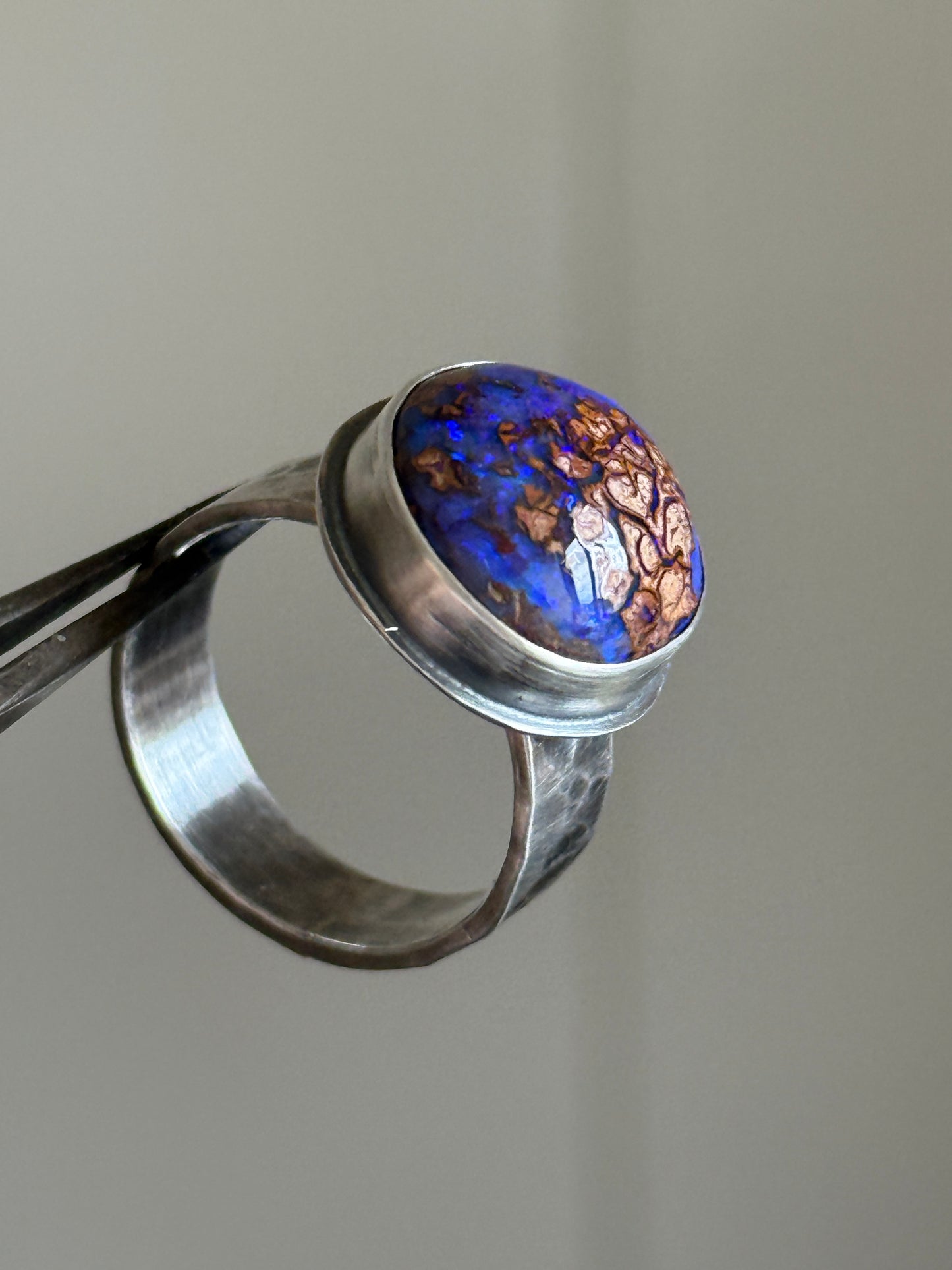 Purple Boulder Opal Ring 8
