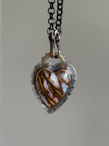 Stunning Boulder Opal Heart Pendant