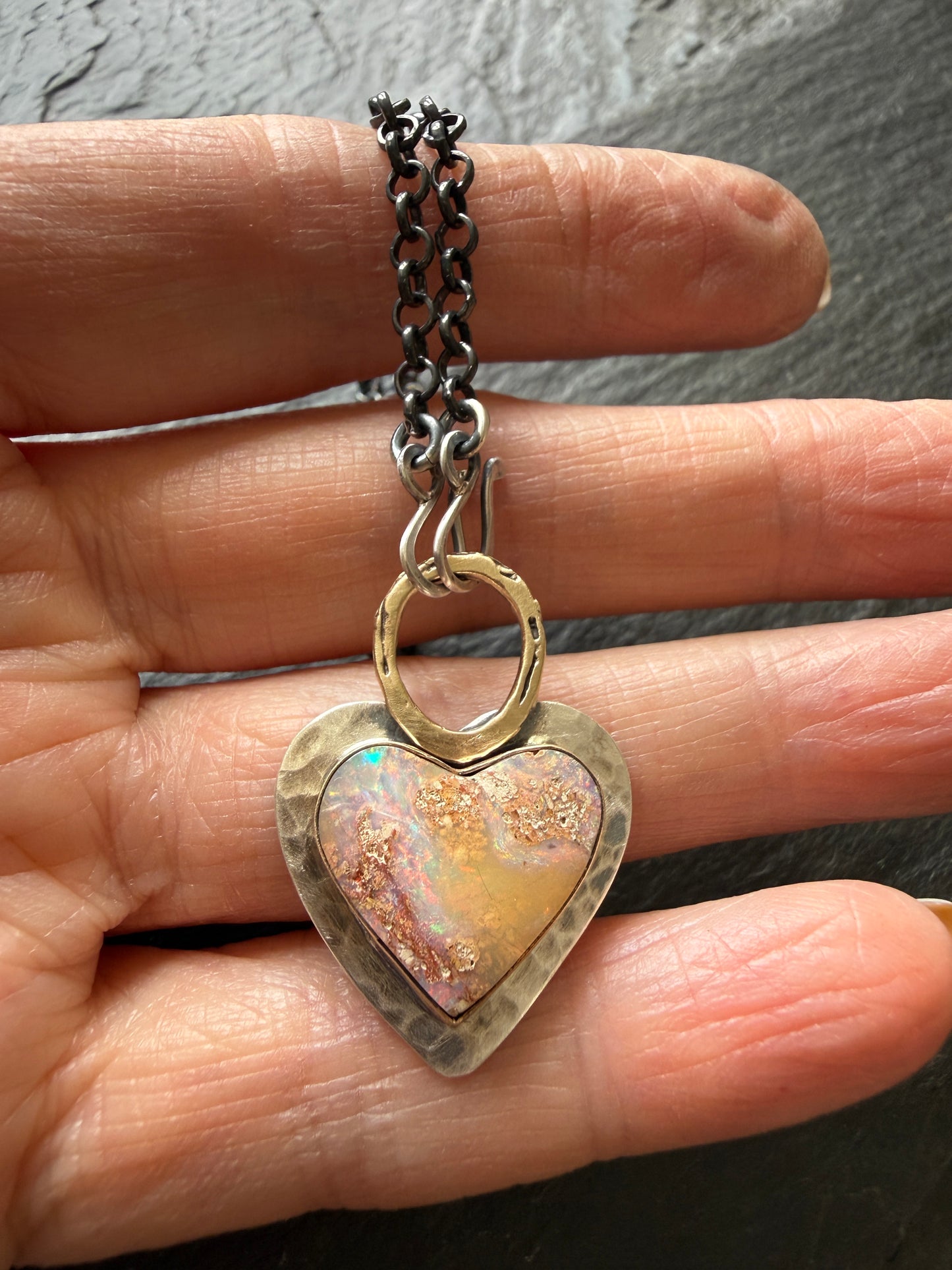 Pastel Boulder Opal Pendant