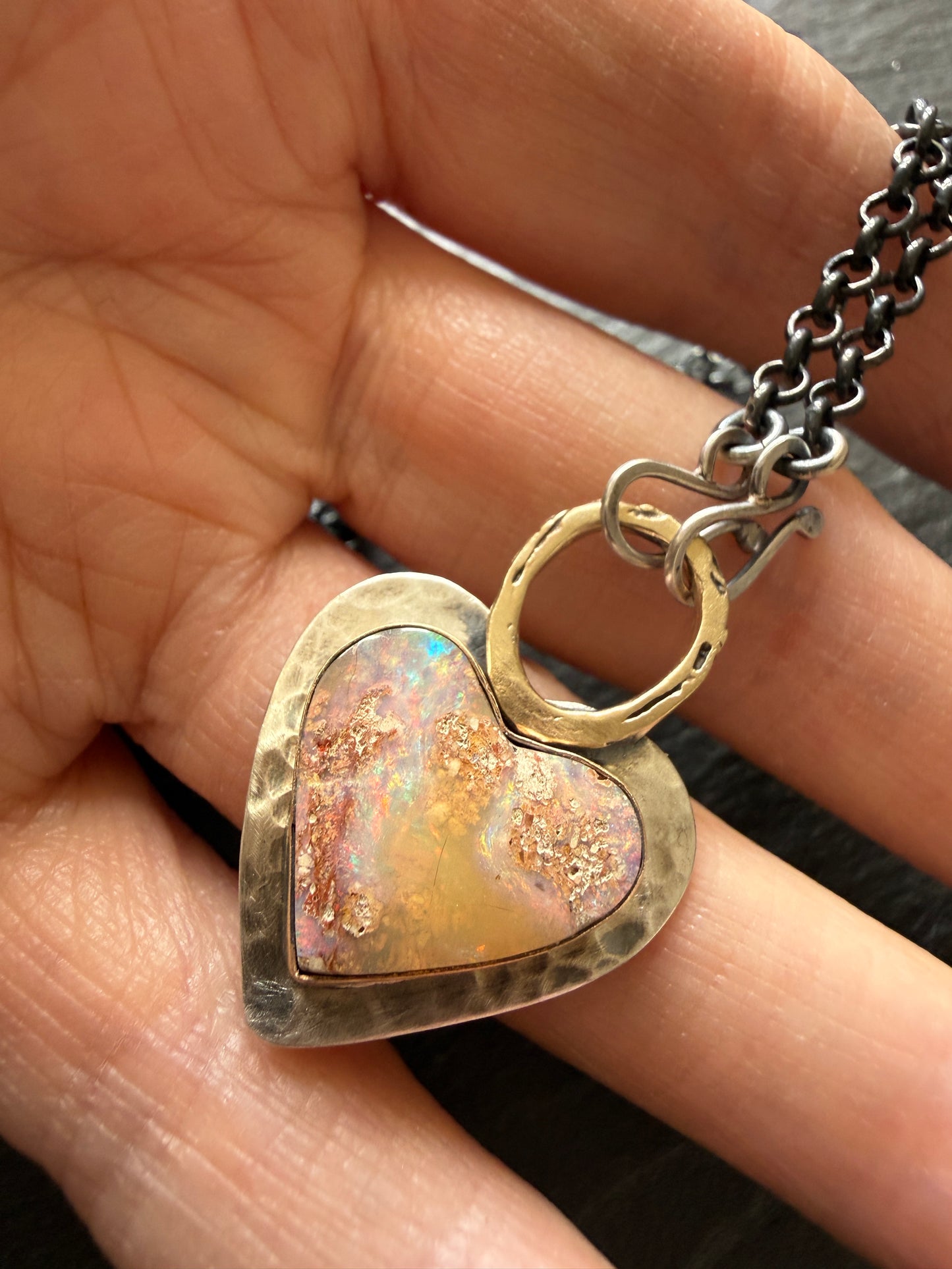 Pastel Boulder Opal Pendant