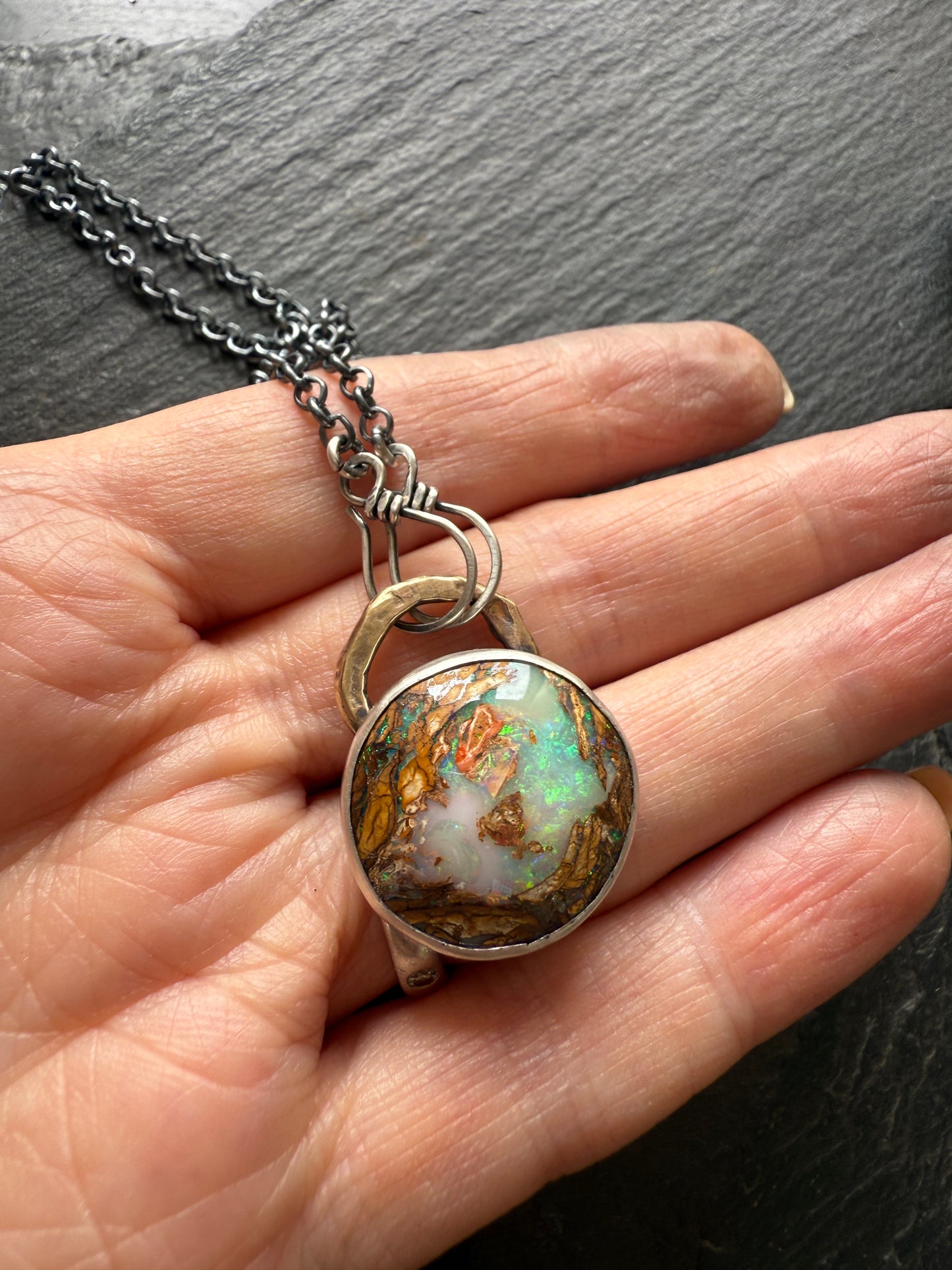 Round Opal Necklace