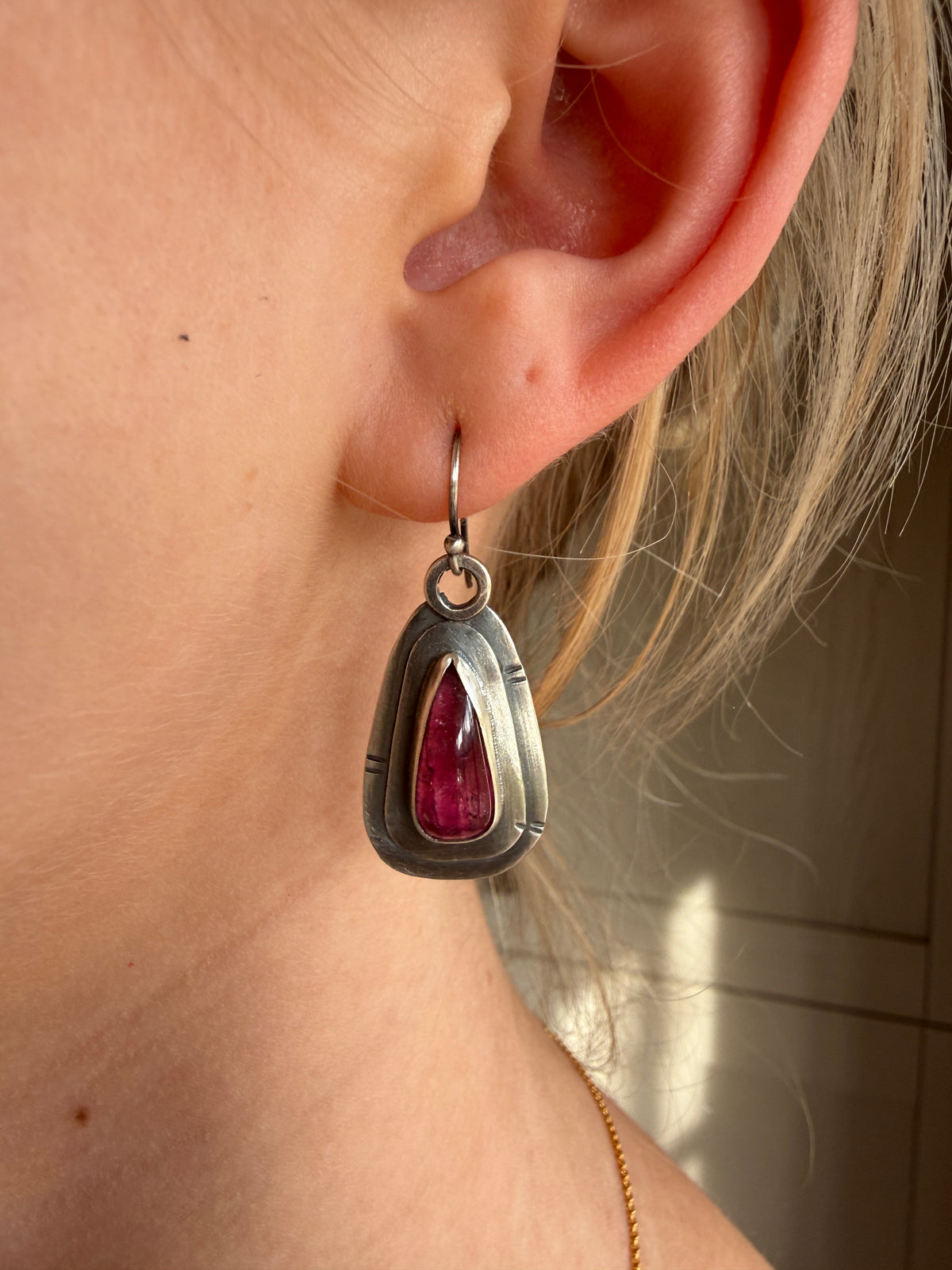 Pink Tourmaline Earrings