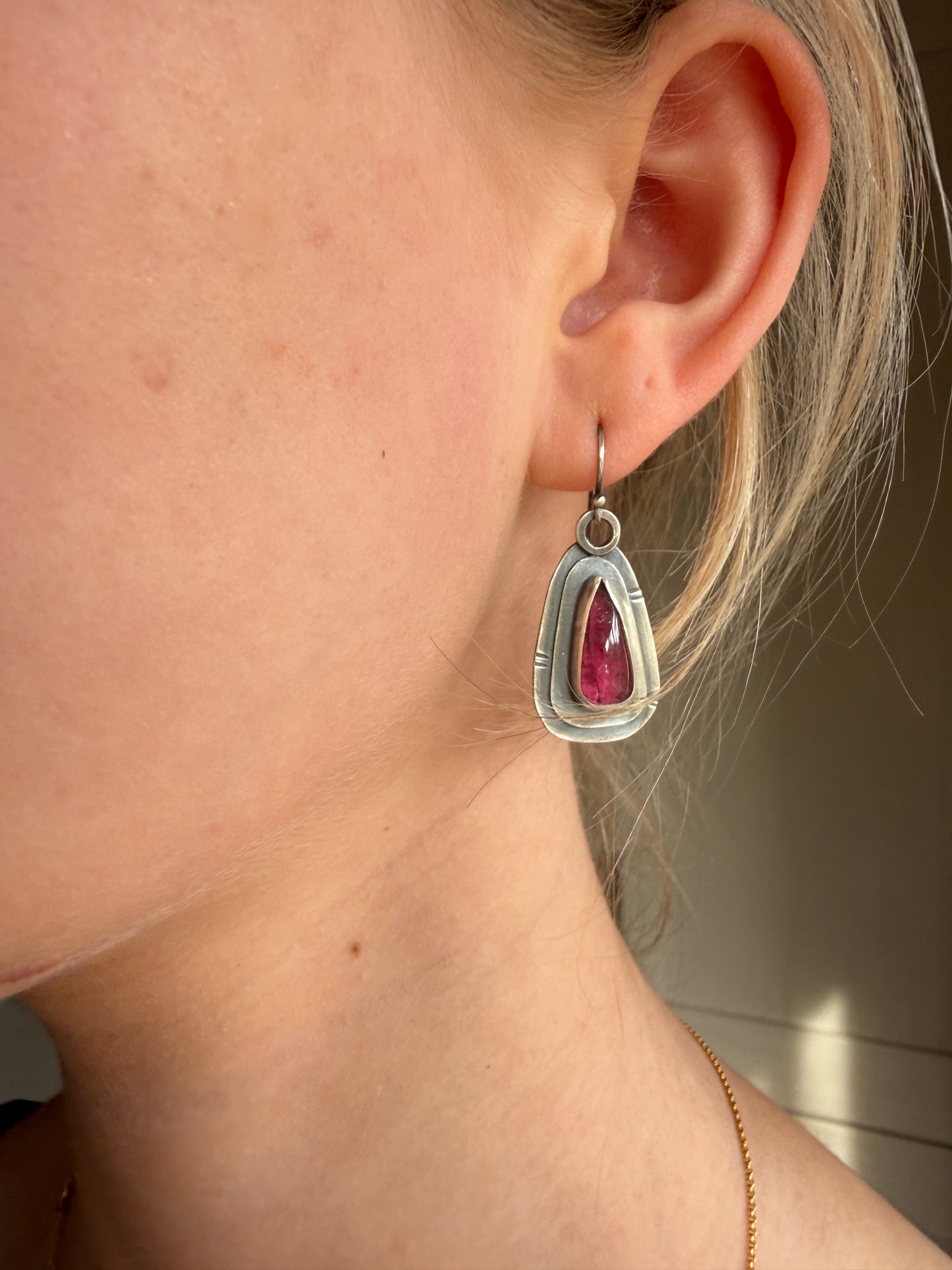 Pink Tourmaline Earrings