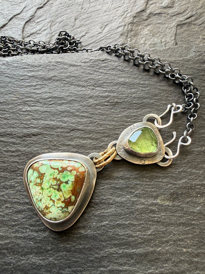Peridot and Variscite Necklace