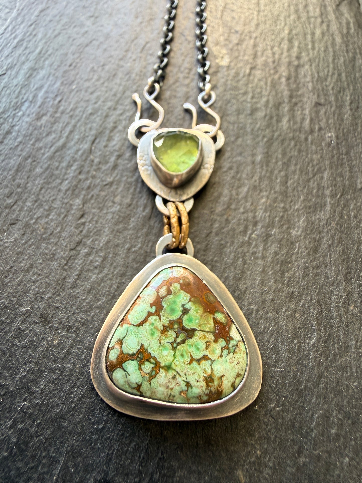 Peridot and Variscite Necklace