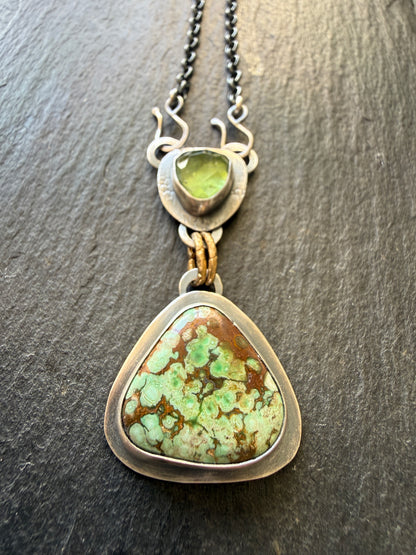 Peridot and Variscite Necklace
