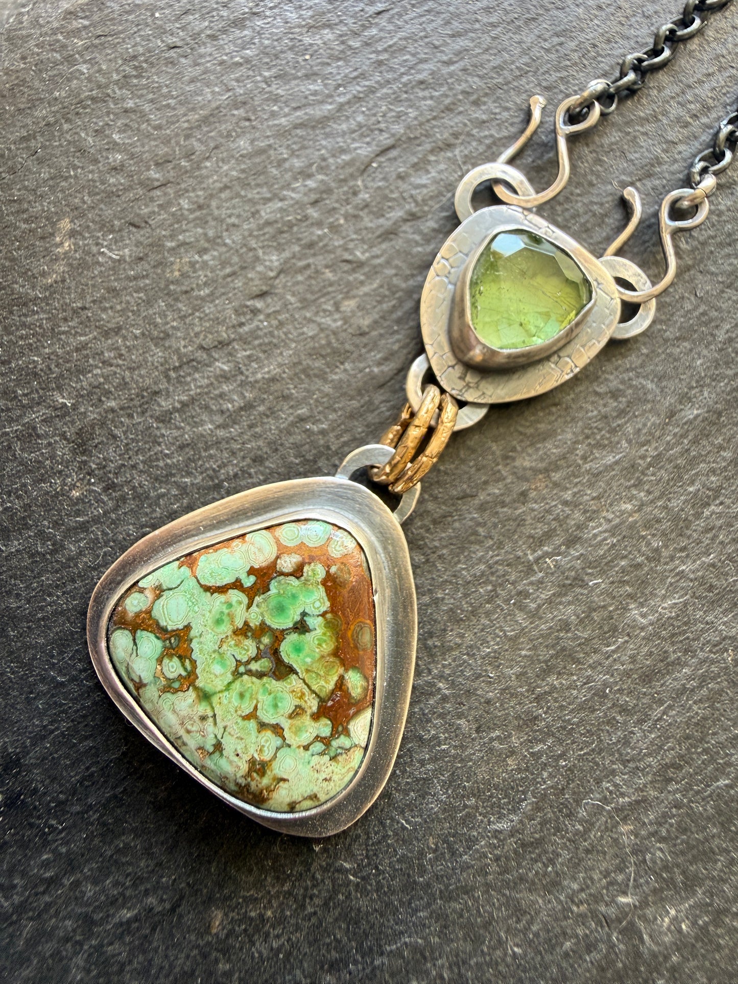 Peridot and Variscite Necklace