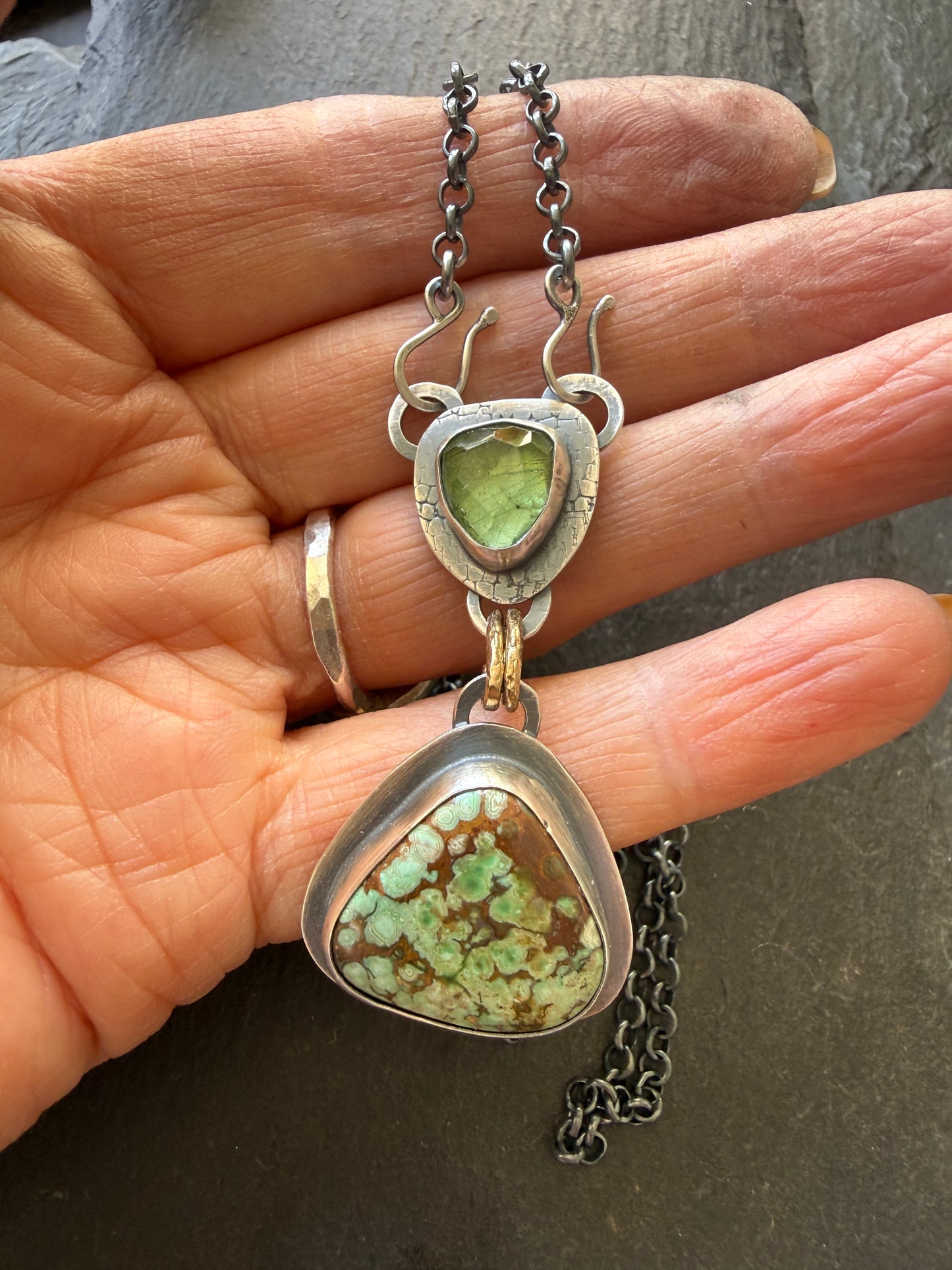 Peridot and Variscite Necklace