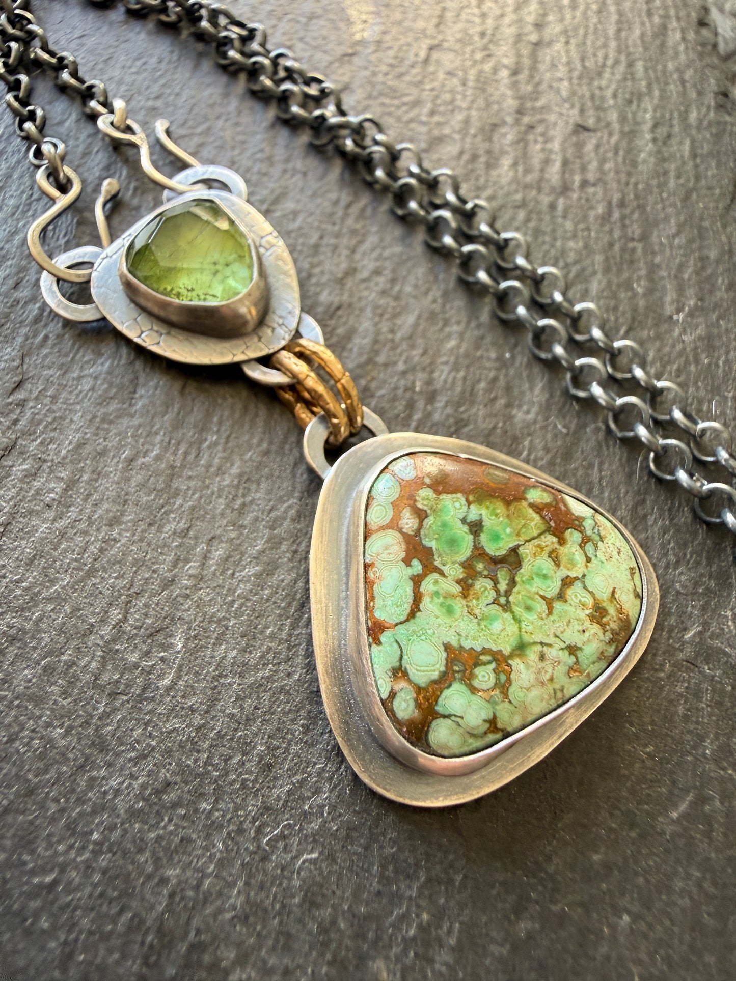 Peridot and Variscite Necklace
